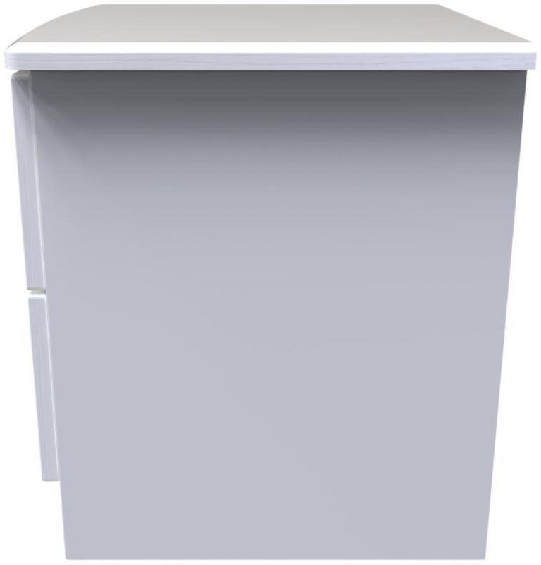 Bella White 2 Drawer Bedside Cabinet