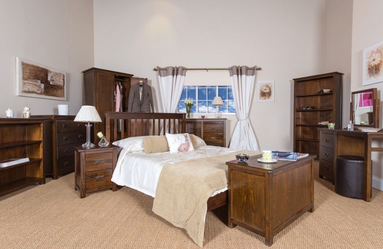 Boston Dark Wood 2 Drawer Bedside Cabinet