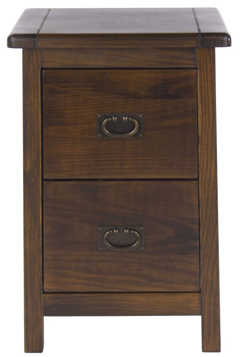 Boston Dark Wood 2 Drawer Petite Bedside Cabinet