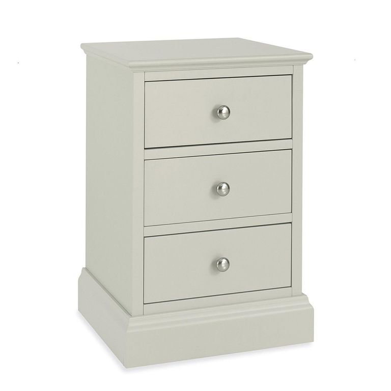 Ashby Soft Grey Bedside Cabinet - 3 Drawer