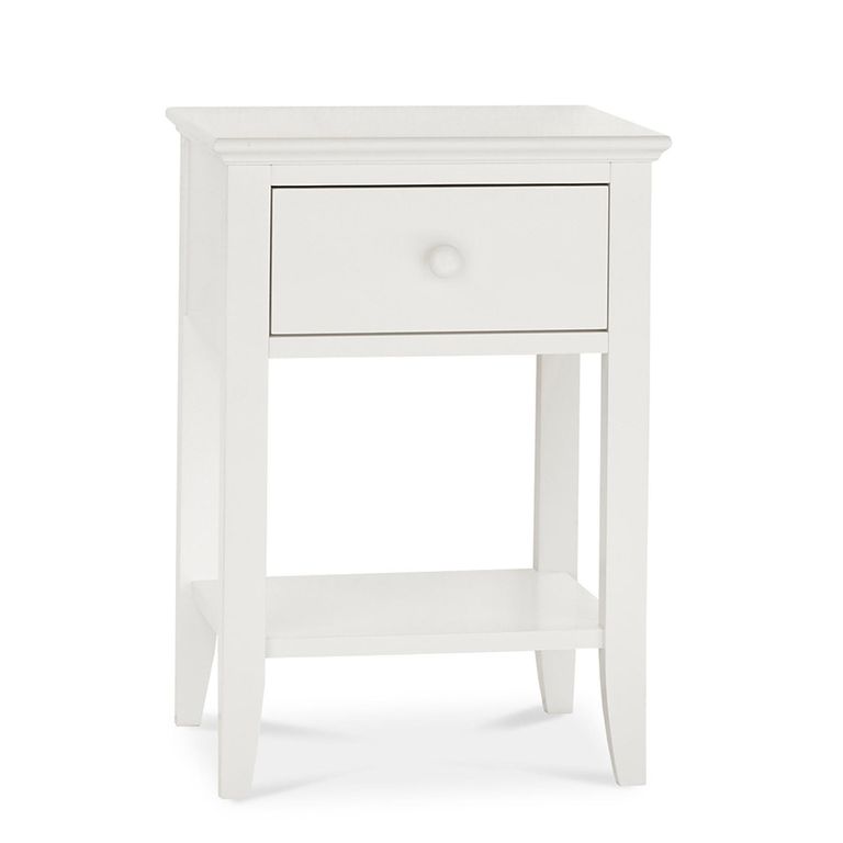 Ashby White Bedside Table - 1 Drawer