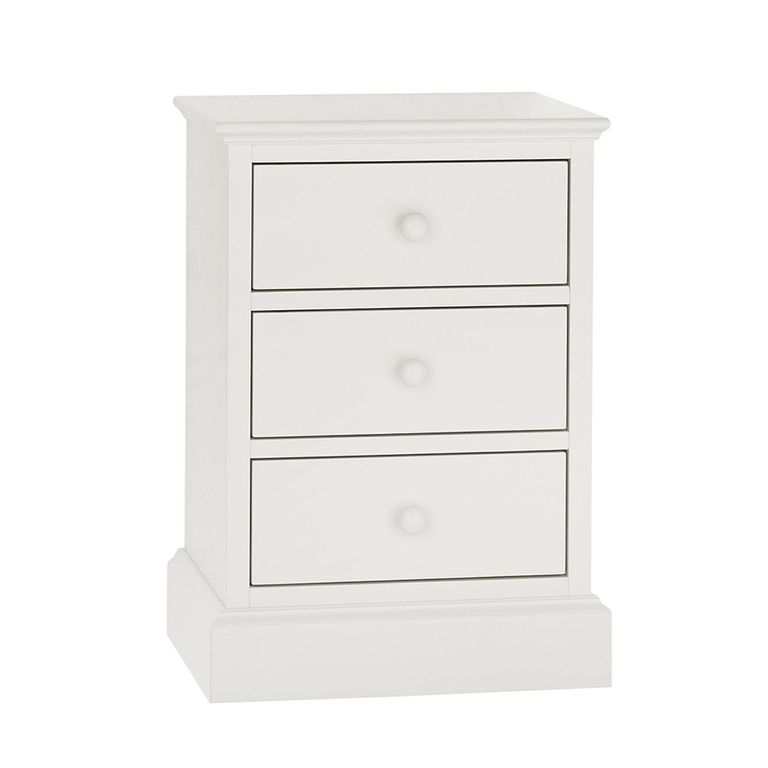 Ashby White Bedside Cabinet - 3 Drawer