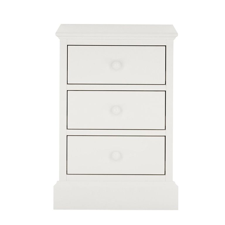 Ashby White Bedside Cabinet - 3 Drawer