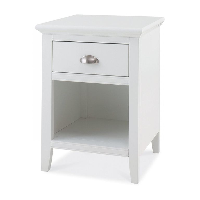 Hampstead White Bedside Cabinet - 1 Drawer