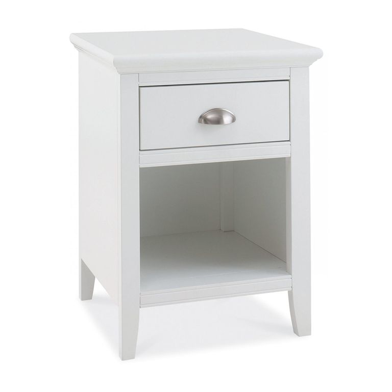 Hampstead White Bedside Cabinet - 1 Drawer