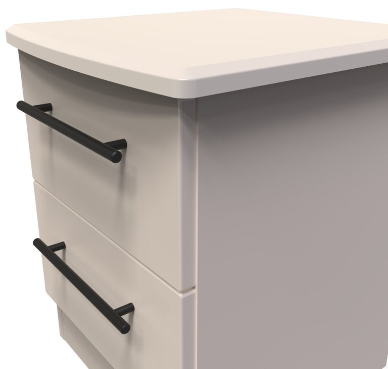 Beverley Cashmere 2 Drawer Bedside Cabinet