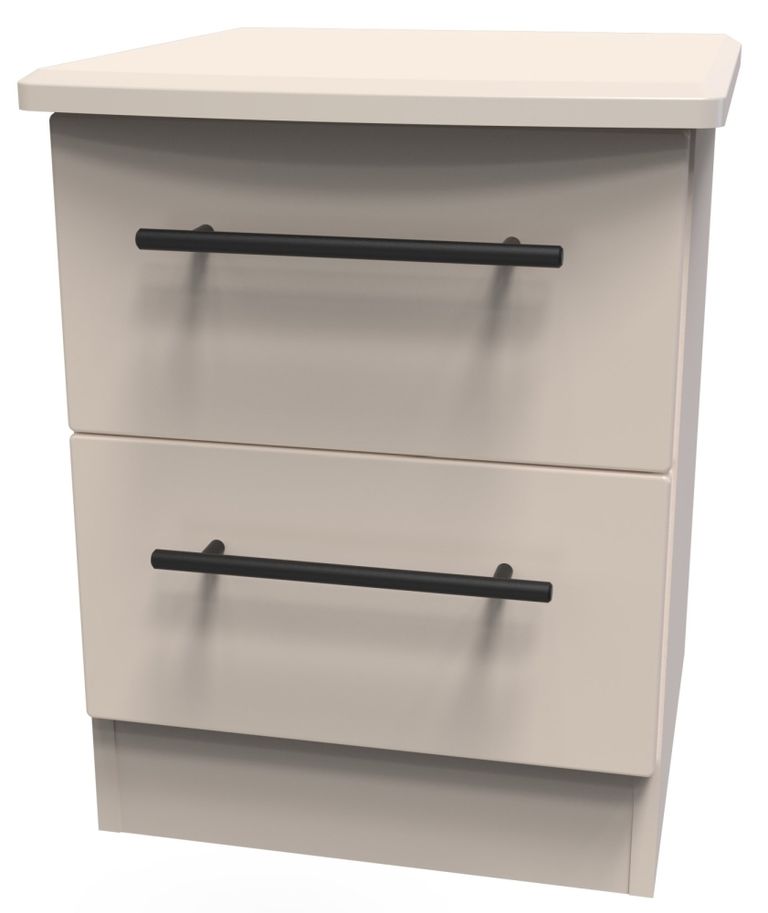 Beverley Cashmere 2 Drawer Bedside Cabinet
