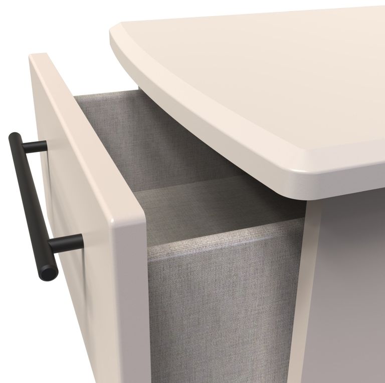 Beverley Cashmere 3 Drawer Bedside Cabinet