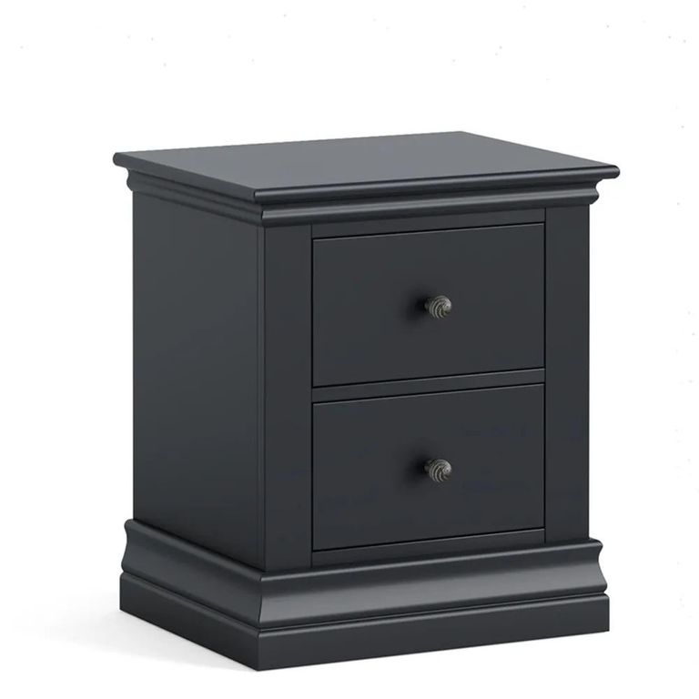Bordeaux Bedside Cabinet - 2 Drawer - Charcoal