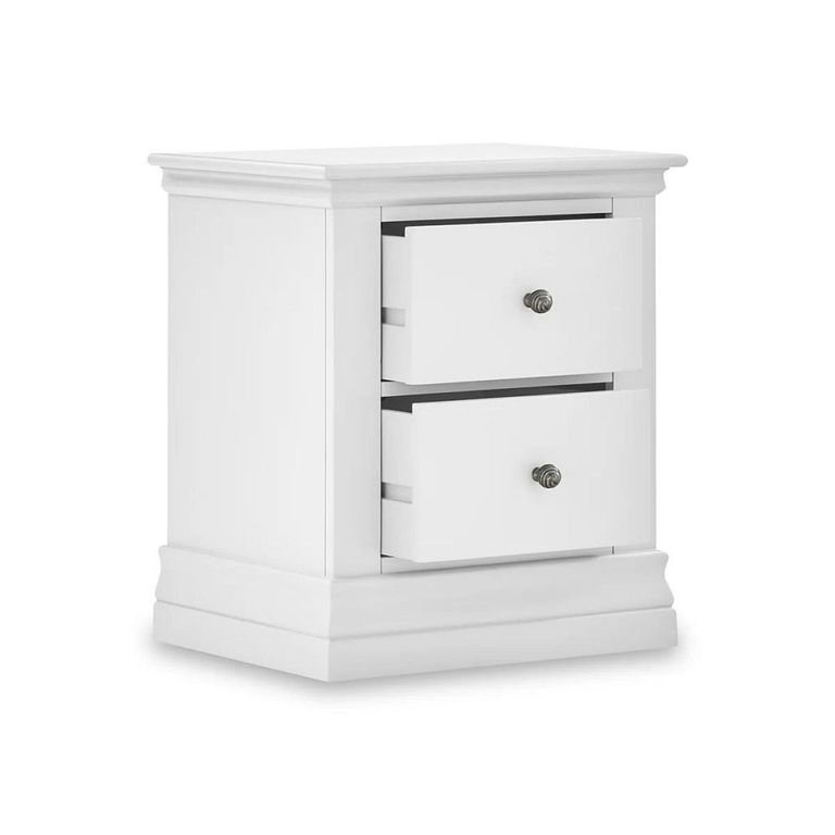 Bordeaux Bedside Cabinet - 2 Drawer - White
