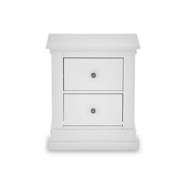 Bordeaux Bedside Cabinet - 2 Drawer - White