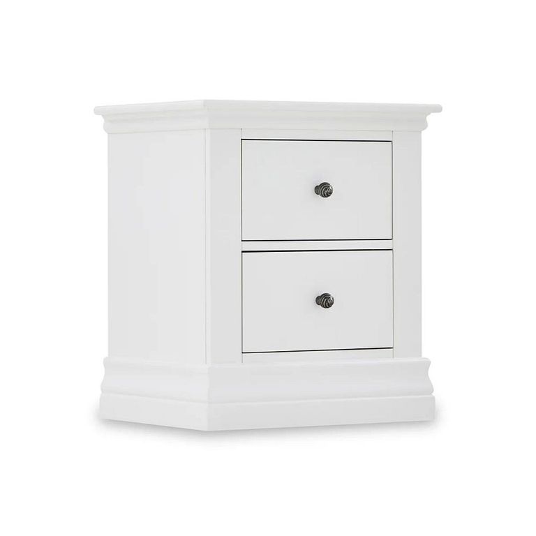 Bordeaux Bedside Cabinet - 2 Drawer - White