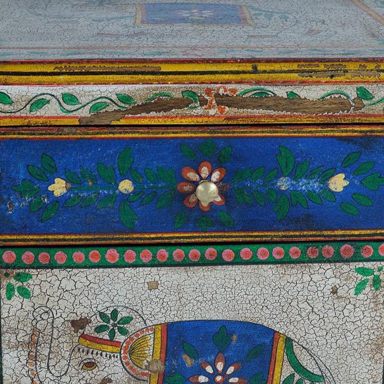 Bruci Bedside Cabinet - Mango Wood - Painted - 1 Door