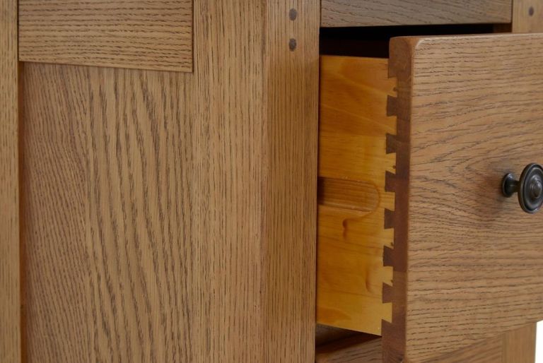 Burford Narrow Bedside Cabinet - 2 Drawer - Oak