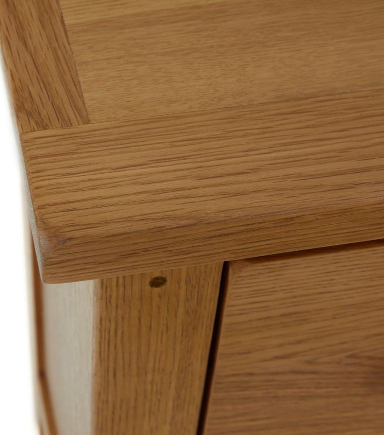 Burford Narrow Bedside Cabinet - 2 Drawer - Oak