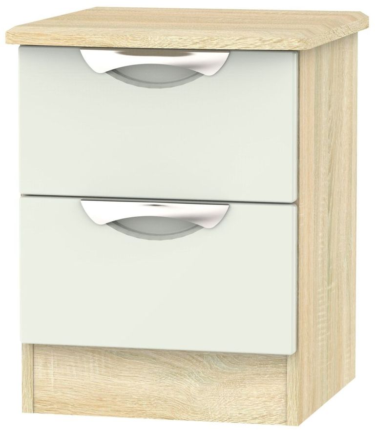 Camden Cashmere and Oak Effect 2 Drawer Bedside Cabinet