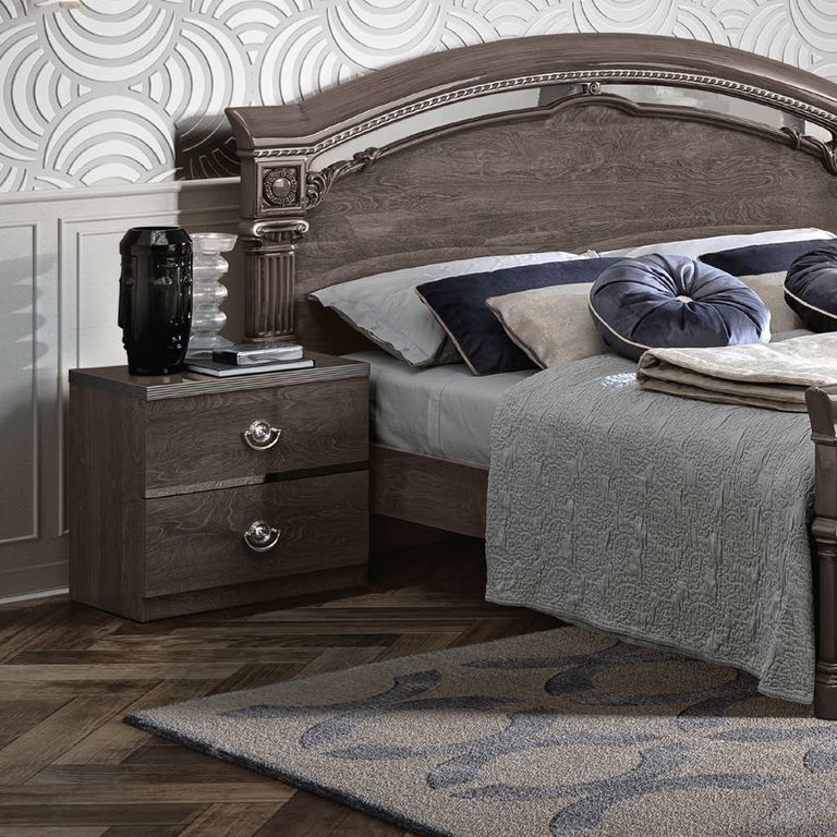 Nabucco Bedside Cabinet - 2 Drawer - Silver Birch