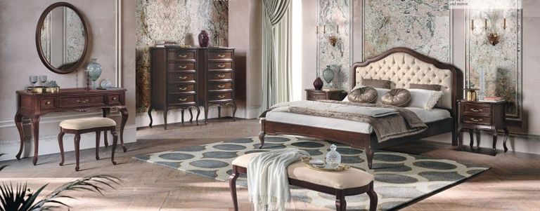 Verdi Bedside Table - 2 Drawer - Walnut - French Style