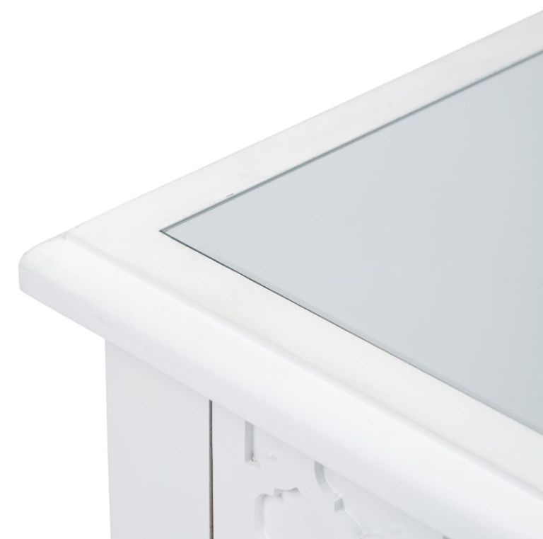 Casablanca Bedside Cabinet - 2 Drawer - White