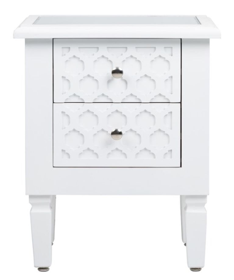 Casablanca Bedside Cabinet - 2 Drawer - White