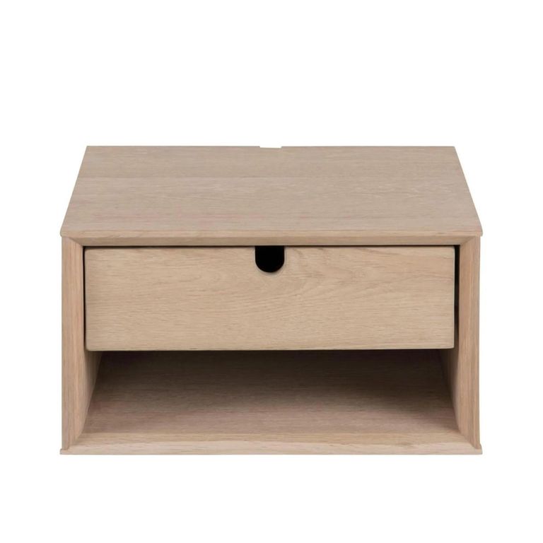 Century Bedside Table - 1 Drawer - Wall Mounted - Floating - Oak