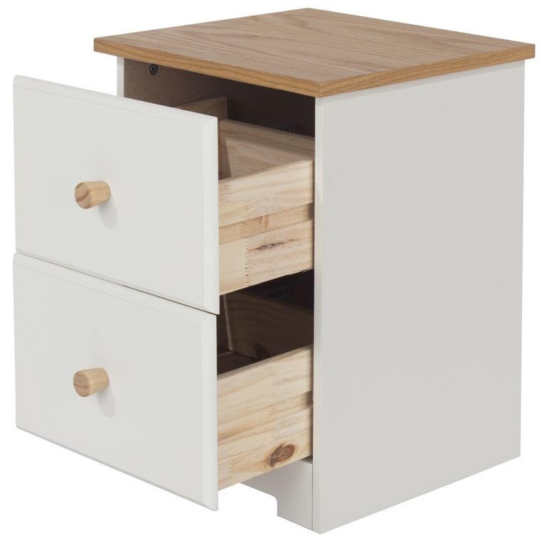 Colorado White 2 Drawer Petite Bedside Cabinet