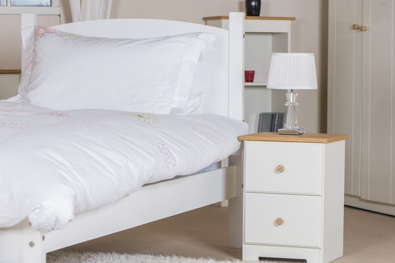 Colorado White 2 Drawer Petite Bedside Cabinet