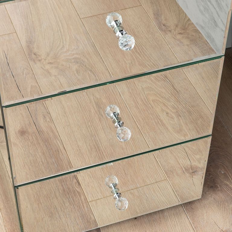 Chelsea Mirrored 3 Drawer Bedside Cabinet