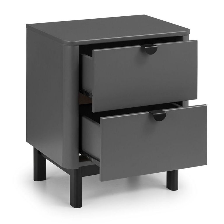 Chloe Bedside Cabinet - 2 Drawer - Grey