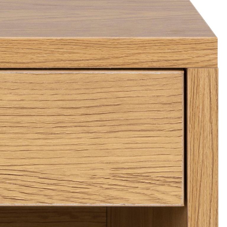 Cholet Bedside Table - 1 Drawer - Wall Mounted - Floating - Oak