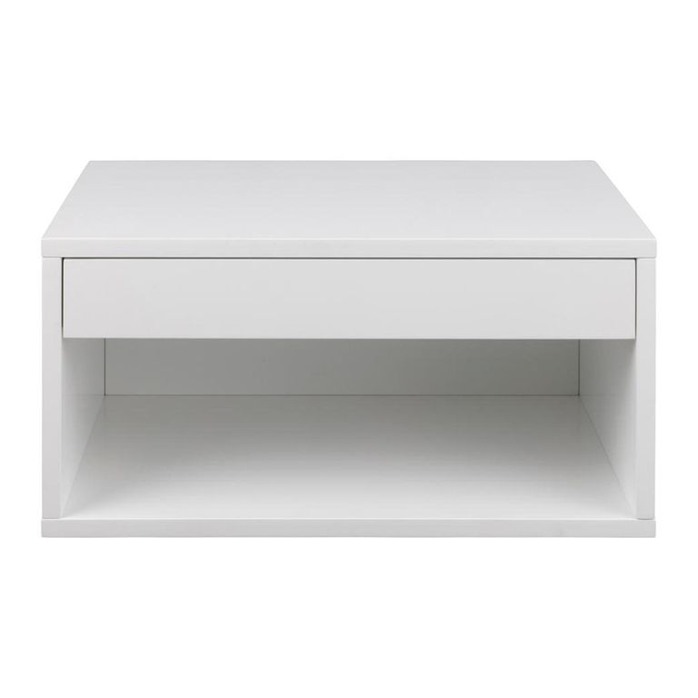 Cholet Bedside Table - 1 Drawer - Wall Mounted - Floating - White Painted