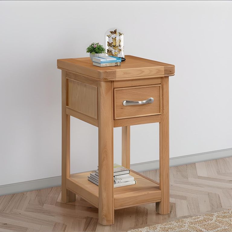 Clarion Bedside Table - 1 Drawer - Oak