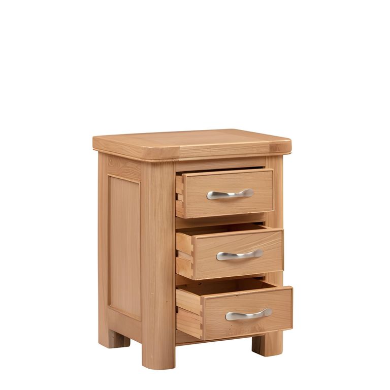 Clarion Bedside Cabinet - 3 Drawer - Oak