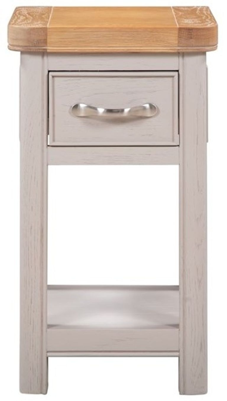 Clarion Bedside Table - 1 Drawer - Oak and Grey