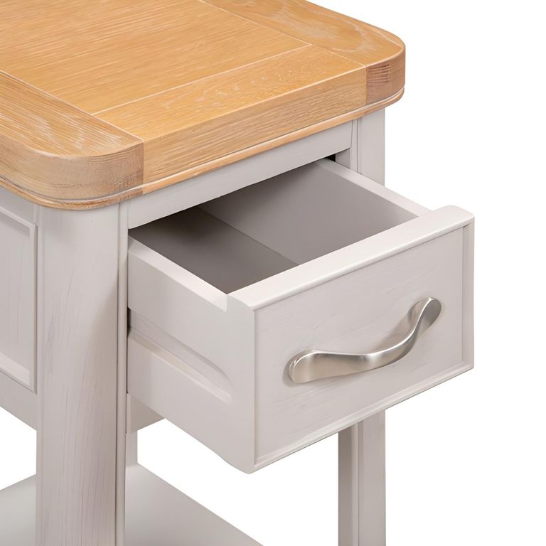 Clarion Bedside Table - 1 Drawer - Oak and Grey