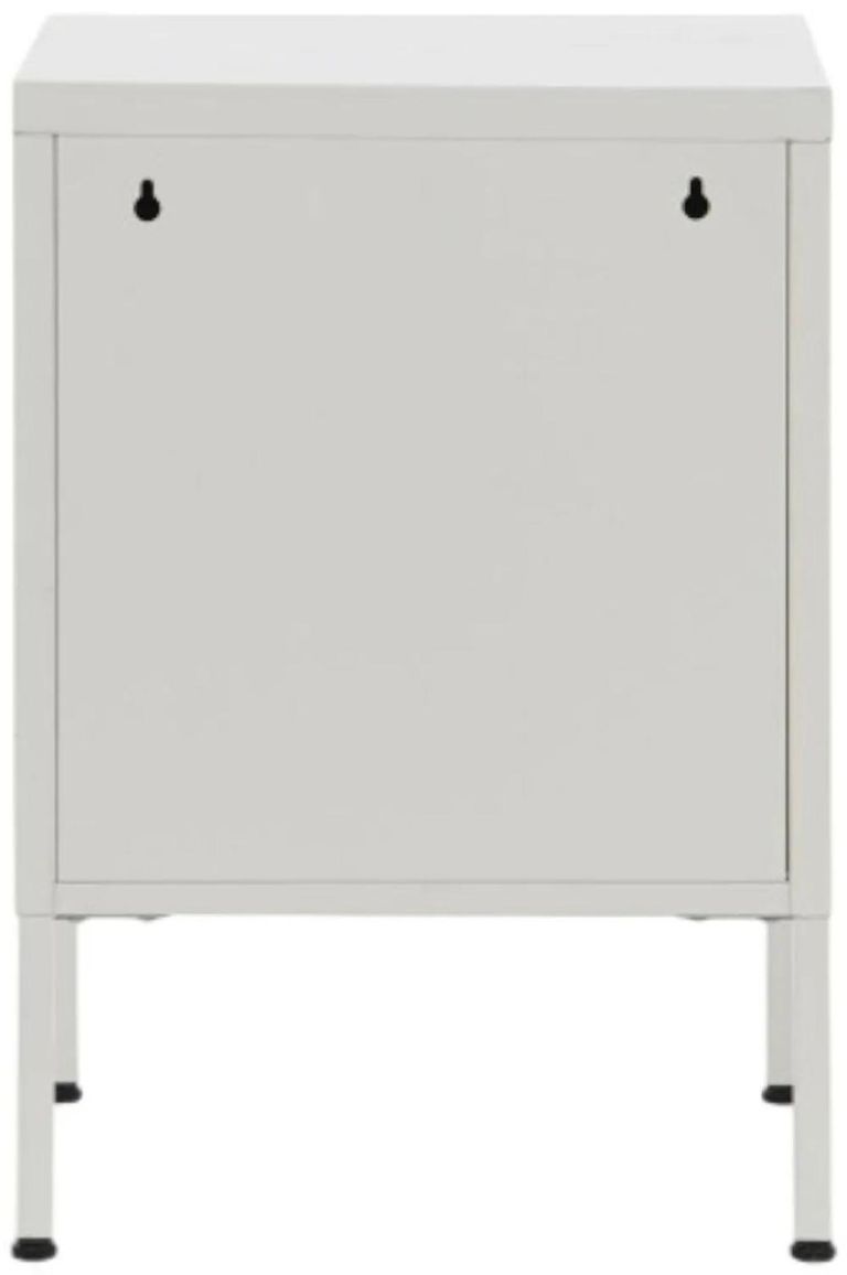 Clearance - Sirsa Industrial Style White Metal 1 Door Bedside Table - FSS15921