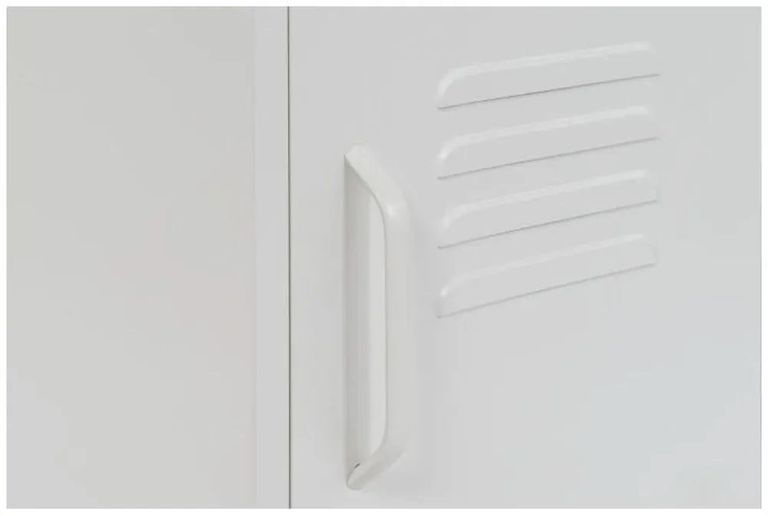 Clearance - Sirsa Industrial Style White Metal 1 Door Bedside Table - FSS15921