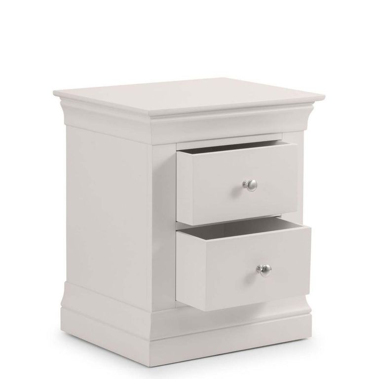 Clermont Bedside Cabinet - 2 Drawer - Soft Grey