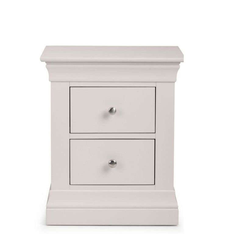 Clermont Bedside Cabinet - 2 Drawer - Soft Grey