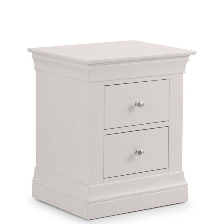 Clermont Bedside Cabinet - 2 Drawer - Soft Grey