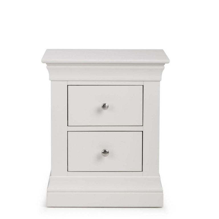 Clermont Bedside Cabinet - 2 Drawer - White