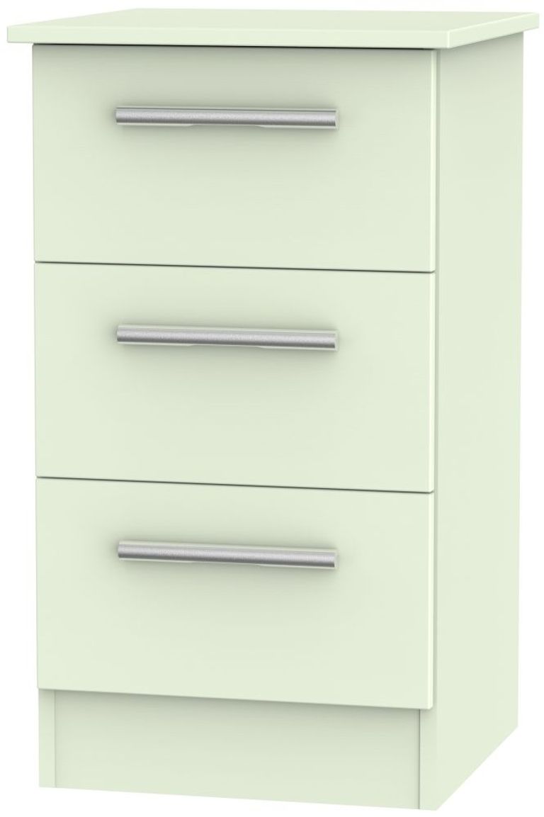 Contrast Cream 3 Drawer Bedside Cabinet