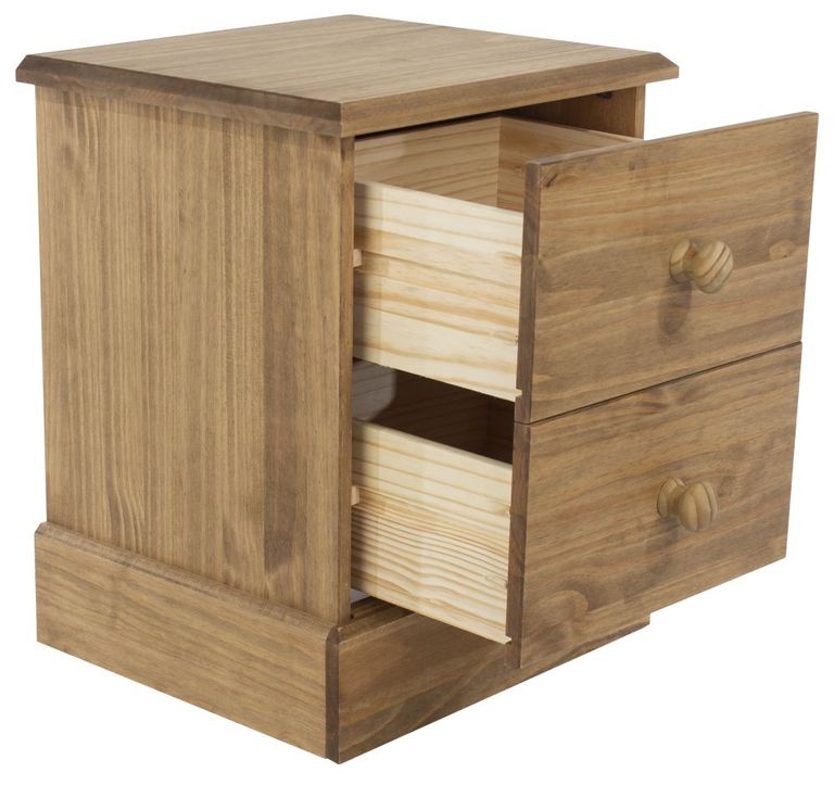 Cotswold Pine 2 Drawer Bedside Cabinet