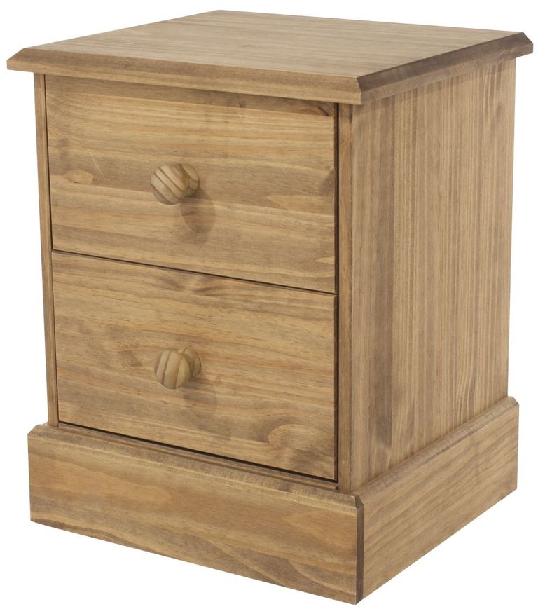 Cotswold Pine 2 Drawer Bedside Cabinet