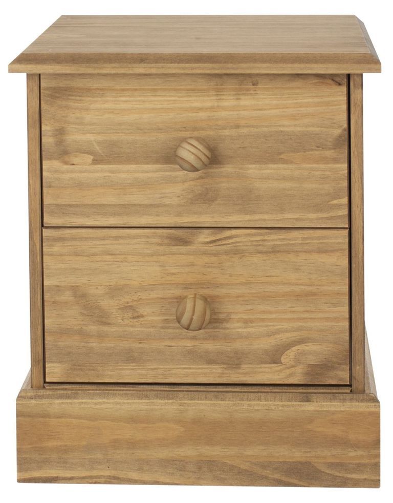 Cotswold Pine 2 Drawer Bedside Cabinet
