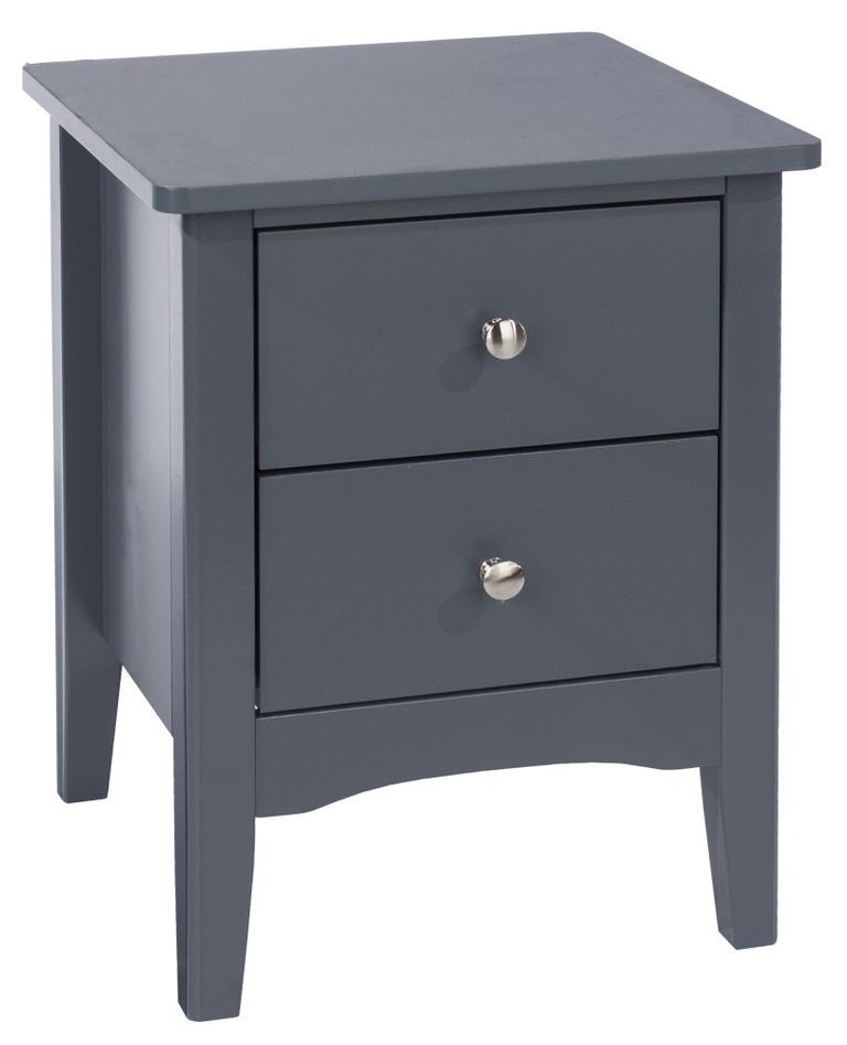 Como Blue Painted 2 Drawer Petite Bedside Cabinet
