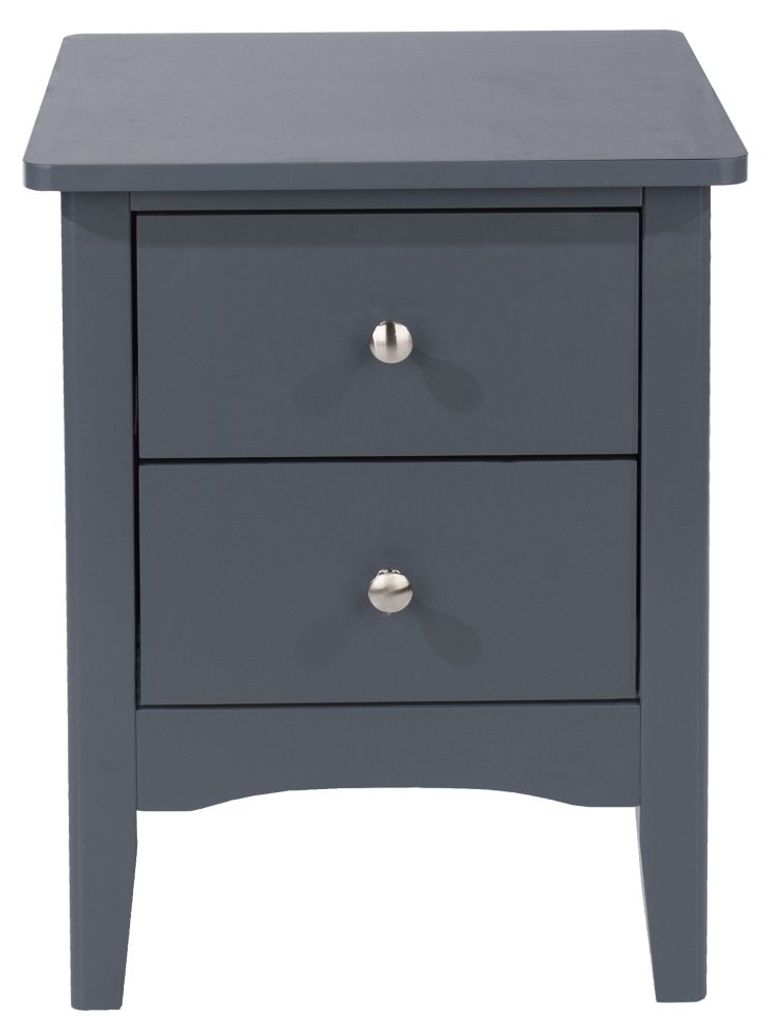 Como Blue Painted 2 Drawer Petite Bedside Cabinet