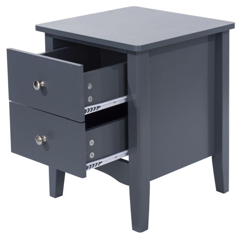 Como Blue Painted 2 Drawer Petite Bedside Cabinet