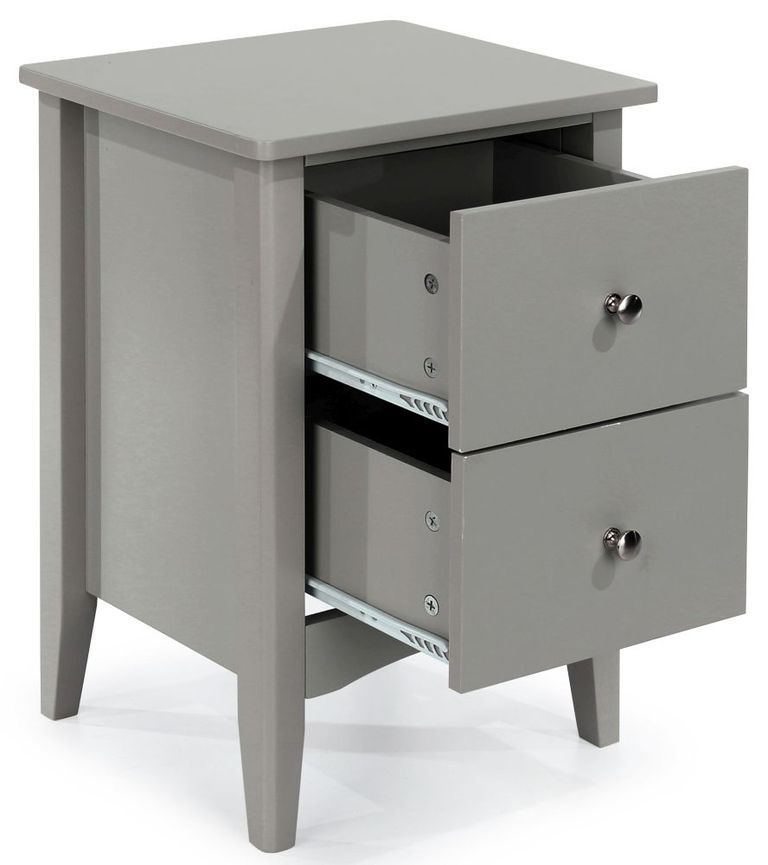 Como Grey Painted 2 Drawer Bedside Cabinet