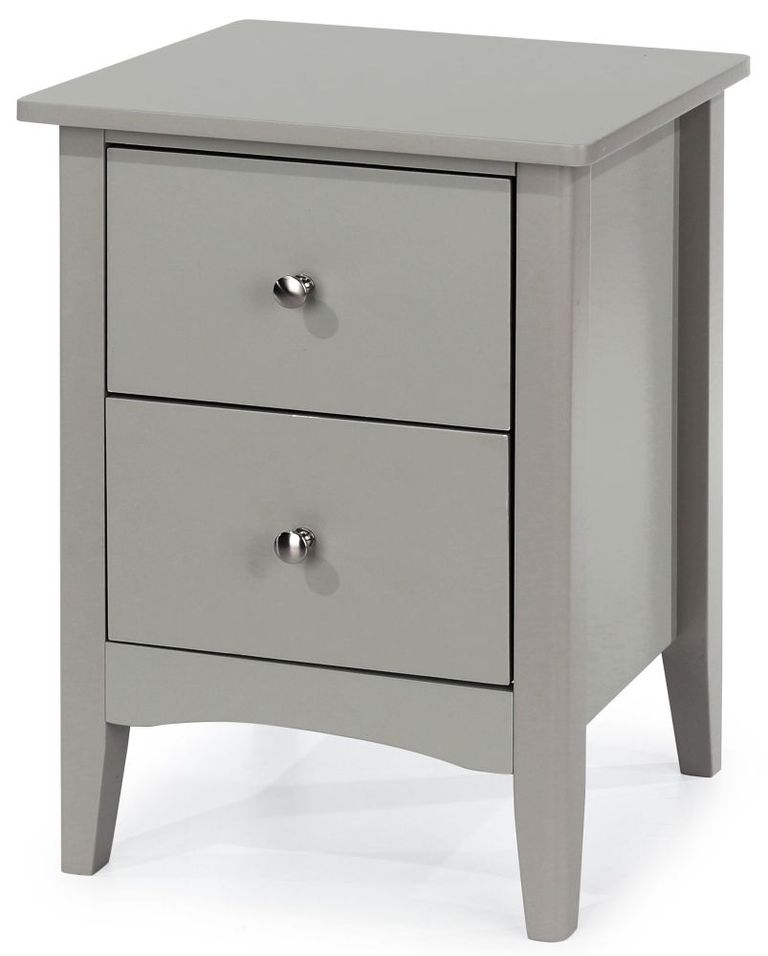 Como Grey Painted 2 Drawer Bedside Cabinet
